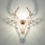 Steinbock Schattenwandlampe gold